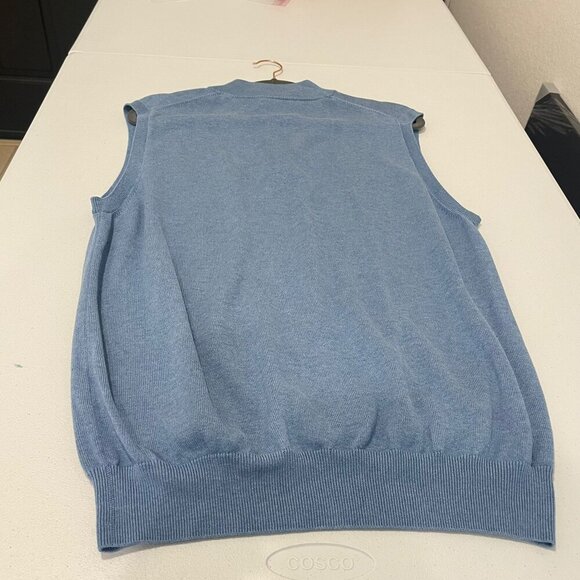 Peter Millar Crown Mens Vest Large Blue 1/4 Zip Cashmere‎ Silk Oldmoney Golf - Picture 7 of 9